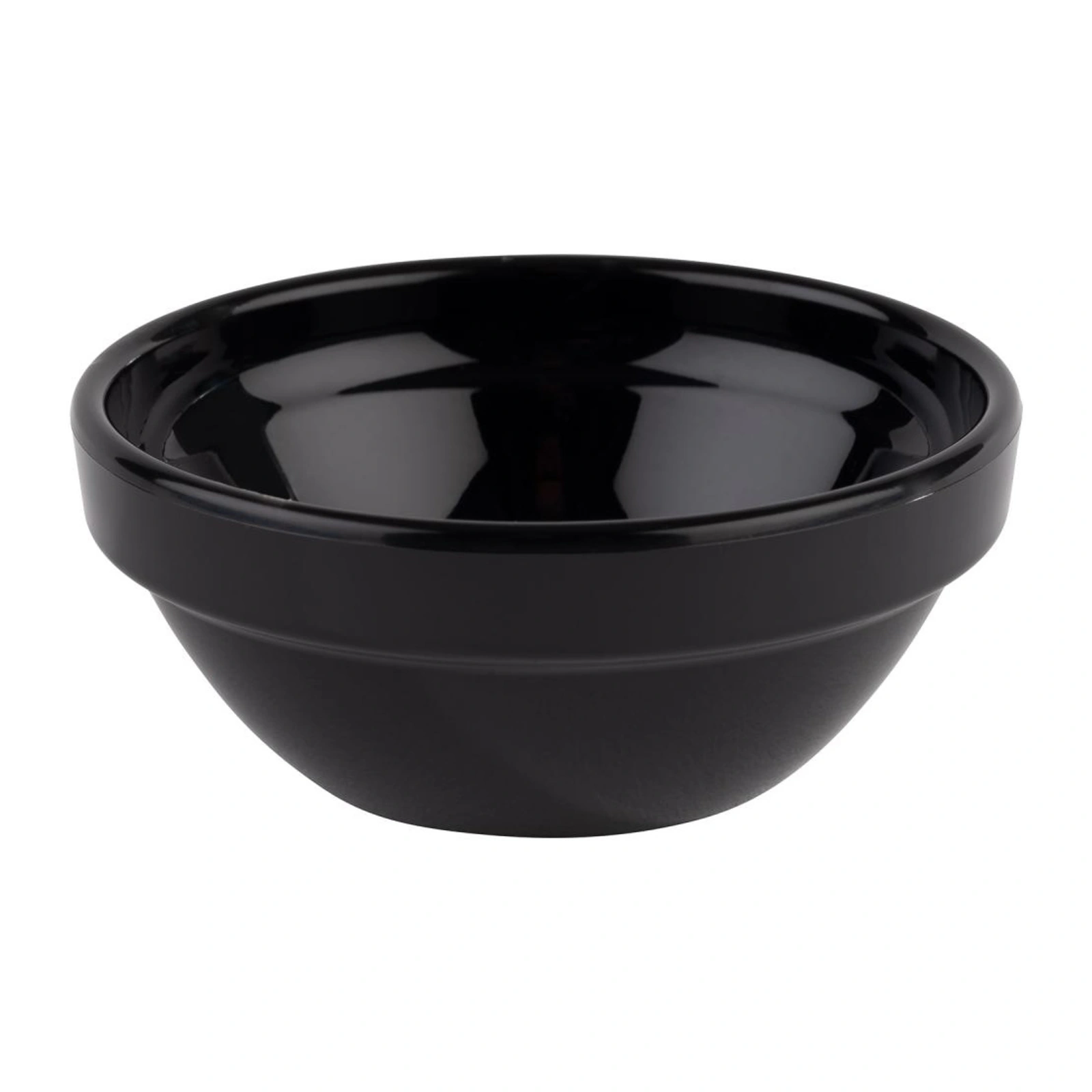 salsera negra Friendly de APS de 2 cl en PET reciclado negro, 6 cm de diámetro, 2,5 cm de alto