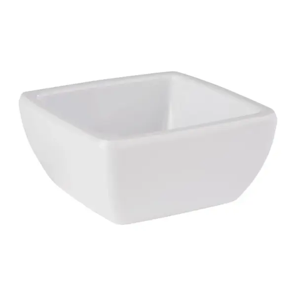 cuenco cuadrado blanco Friendly de APS en PET reciclado, 6,5 x 6,5 cm, 3 cm de alto, 5 cl