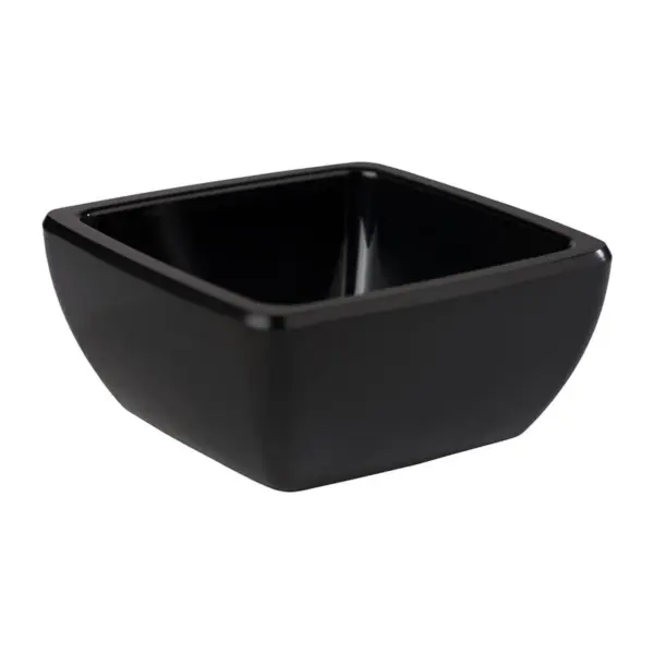 cuenco cuadrado negro Friendly de APS en PET reciclado negro, 6,5 x 6,5 cm, 3 cm de alto, 5 cl