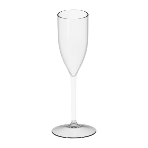 copas de plástico Glam de 11 cl, copa flauta en Tritan transparente con el tallo largo