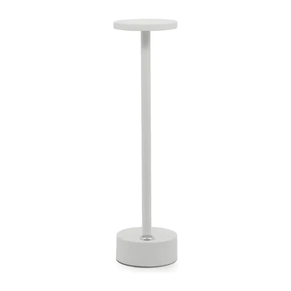 lámpara de mesa recargable Eclaire Lite de 30 cm, aluminio lacado en blanco y difusor de policarbonato