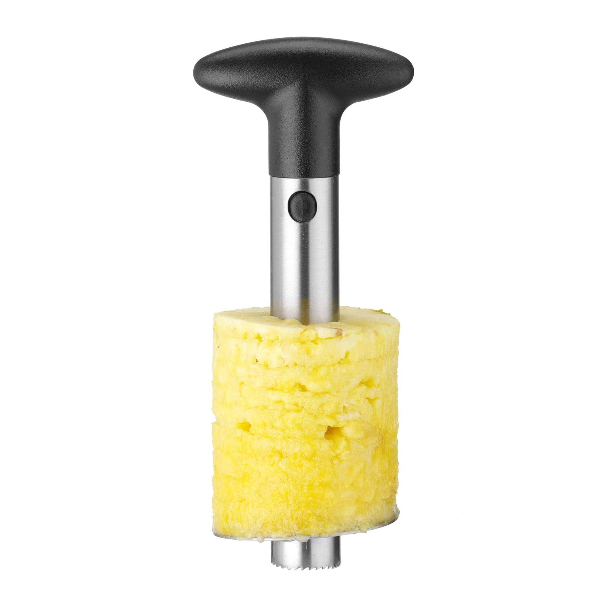 pelador de piña: el cilindro de pulpa en espiral sacado de la fruta
