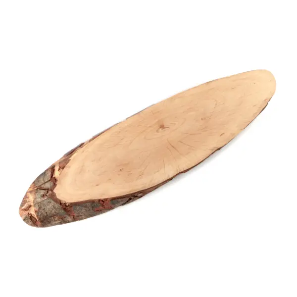 tabla con corteza ovalada de madera de aliso, de 41 a 49 cm de largo, con el borde natural