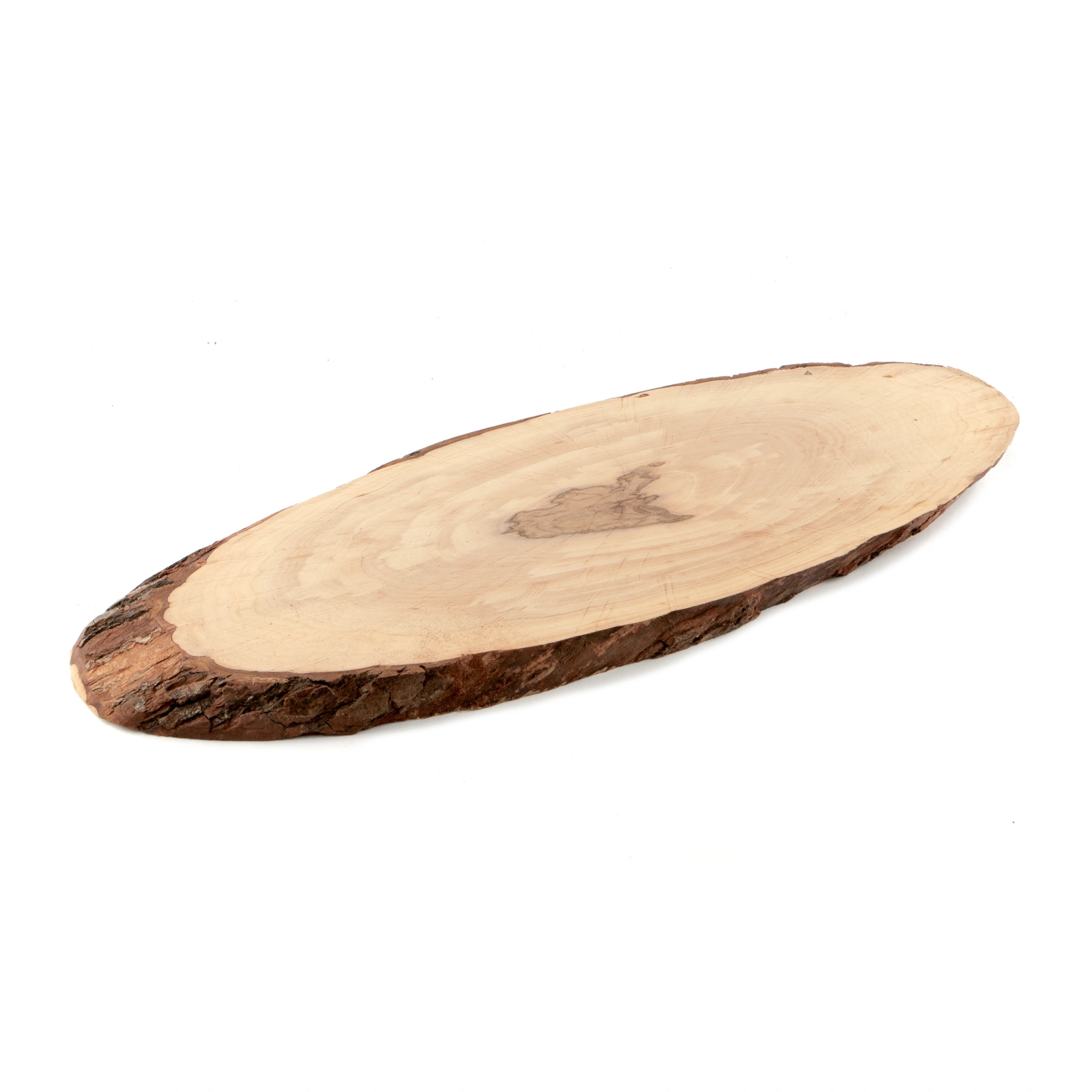 tabla de aliso: óvalo con corteza en el borde, de 50 a 58 cm de largo